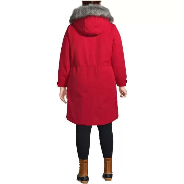 imageLands End Womens Expedition Waterproof Down Winter Parka with Faux Fur HoodRich Red