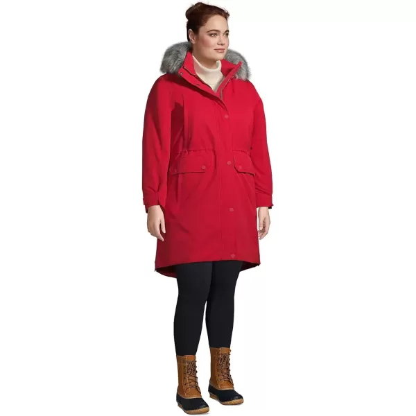 imageLands End Womens Expedition Waterproof Down Winter Parka with Faux Fur HoodRich Red