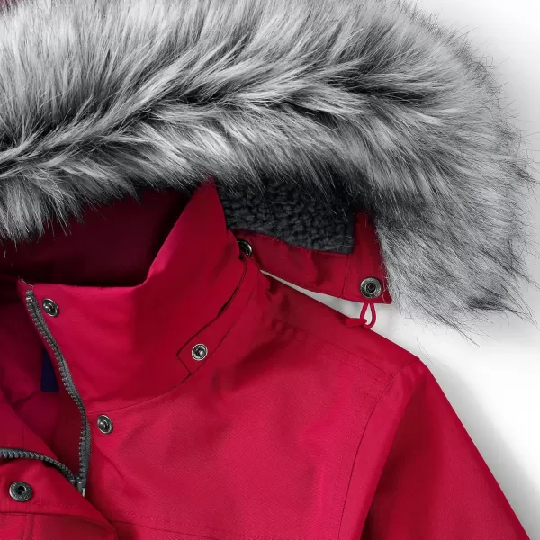 imageLands End Womens Expedition Waterproof Down Winter Parka with Faux Fur HoodRich Red