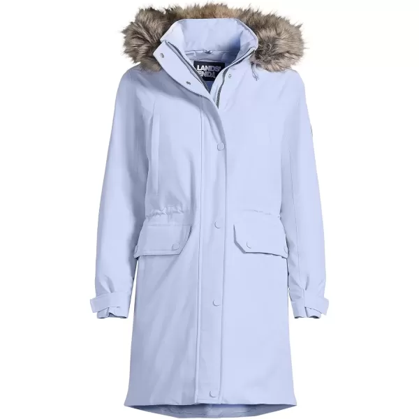 imageLands End Womens Expedition Waterproof Down Winter Parka with Faux Fur HoodSoft Periwinkle