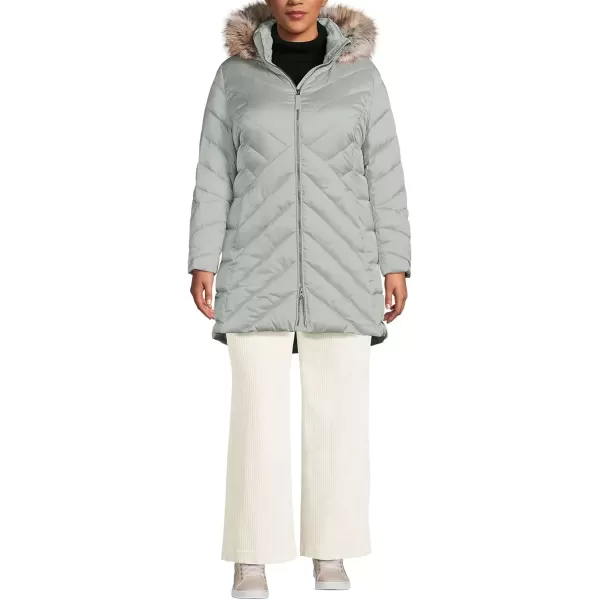 imageLands End Womens Insulated Cozy Fleece Lined Primaloft CoatLight Fog