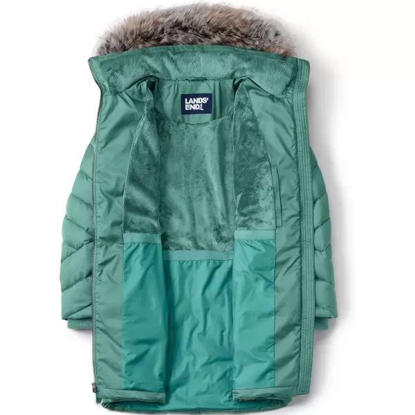 imageLands End Womens Insulated Cozy Fleece Lined Primaloft CoatWashed Evergreen