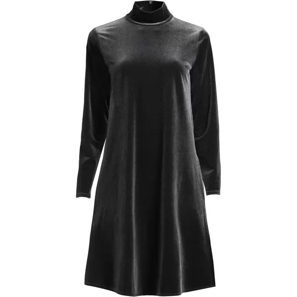 imageLands End Womens Long Sleeve Velvet Turteneck DressBlack