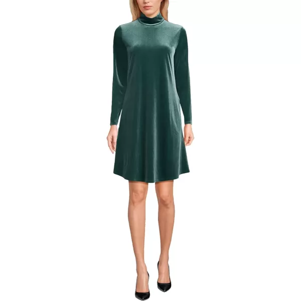 imageLands End Womens Long Sleeve Velvet Turteneck DressDeep Balsam