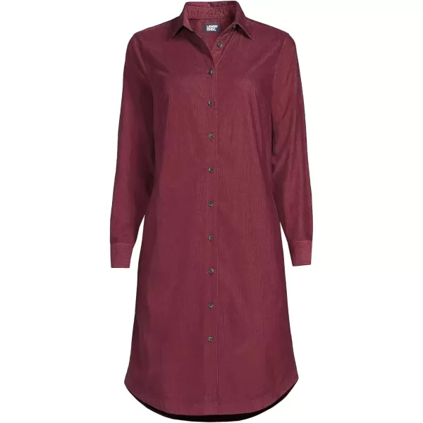 imageLands End Womens Pinwale Cord Button Front DressRich Burgundy