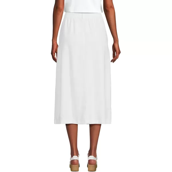 imageLands End Womens Button Front Linen Midi SkirtWhite