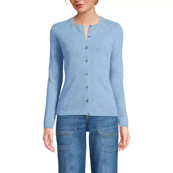 imageLands End Womens Cashmere Cardigan SweaterCloudy Blue Heather Donegal