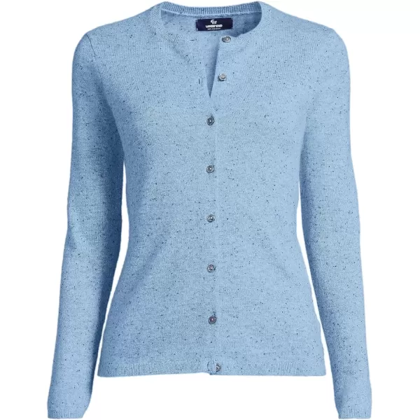 imageLands End Womens Cashmere Cardigan SweaterCloudy Blue Heather Donegal