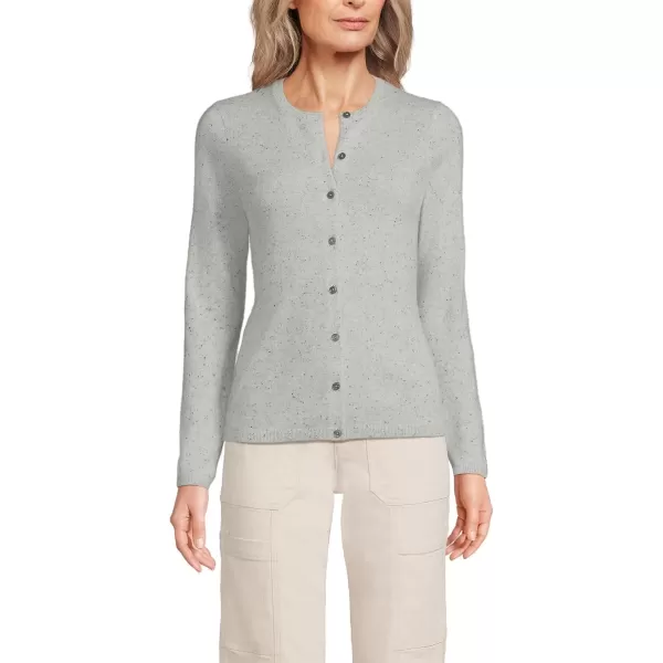 imageLands End Womens Cashmere Cardigan SweaterGrayBlack Donegal