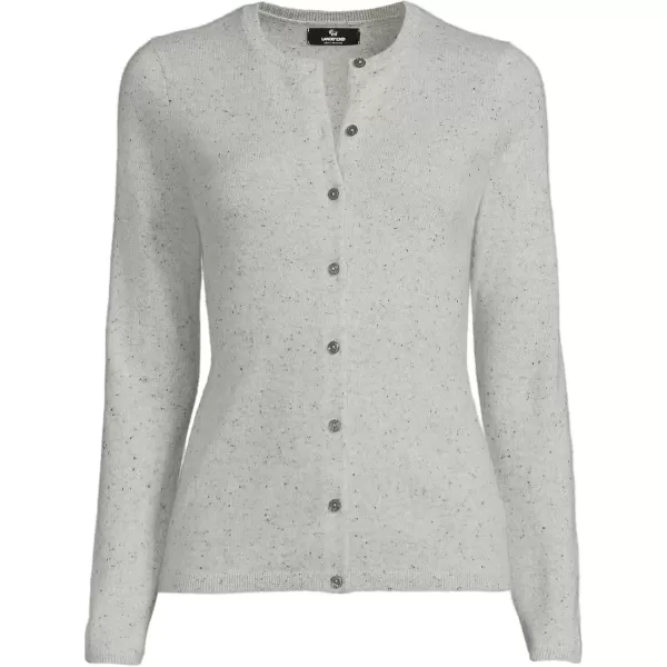 imageLands End Womens Cashmere Cardigan SweaterGrayBlack Donegal