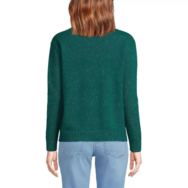 imageLands End Womens Cashmere Easy Fit Crew Neck SweaterBright Evergreen Donegal