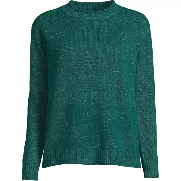 imageLands End Womens Cashmere Easy Fit Crew Neck SweaterBright Evergreen Donegal