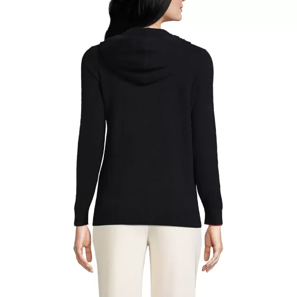 imageLands End Womens Cashmere Front Zip Hoodie SweaterBlack