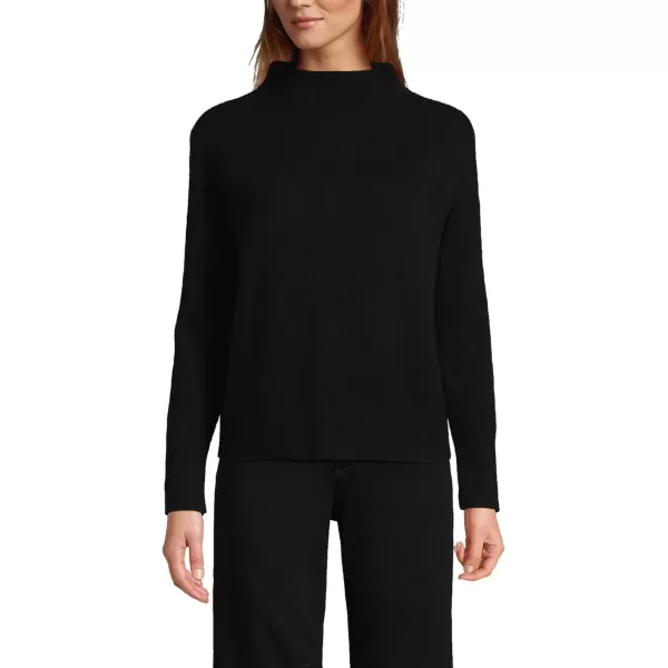 imageLands End Womens Cashmere Funnel Neck SweaterBlack