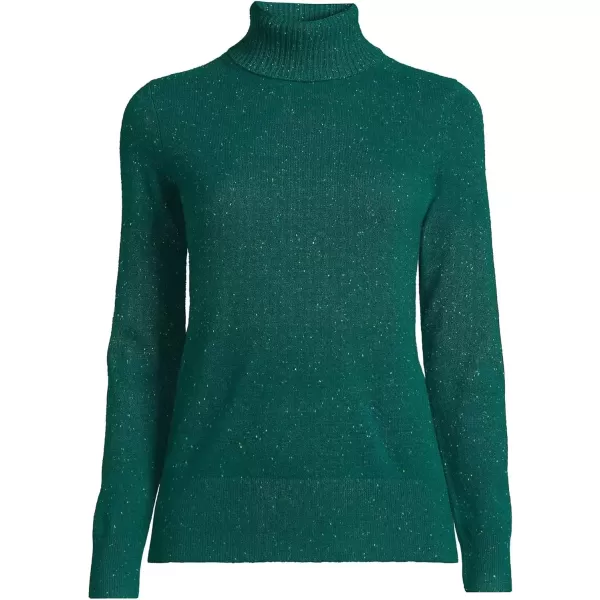 imageLands End Womens Cashmere Turtleneck SweaterBright Evergreen Donegal