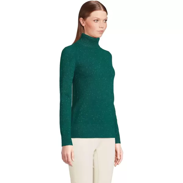 imageLands End Womens Cashmere Turtleneck SweaterBright Evergreen Donegal