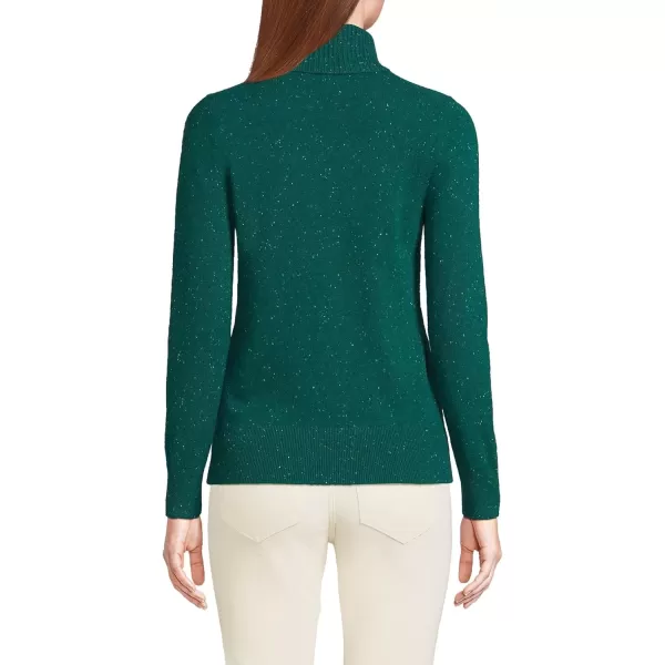 imageLands End Womens Cashmere Turtleneck SweaterBright Evergreen Donegal