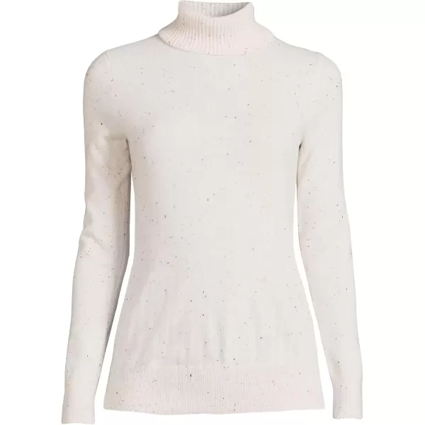 imageLands End Womens Cashmere Turtleneck SweaterFresh Ivory Rainbow Donegal