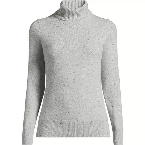 imageLands End Womens Cashmere Turtleneck SweaterGrayBlack Donegal