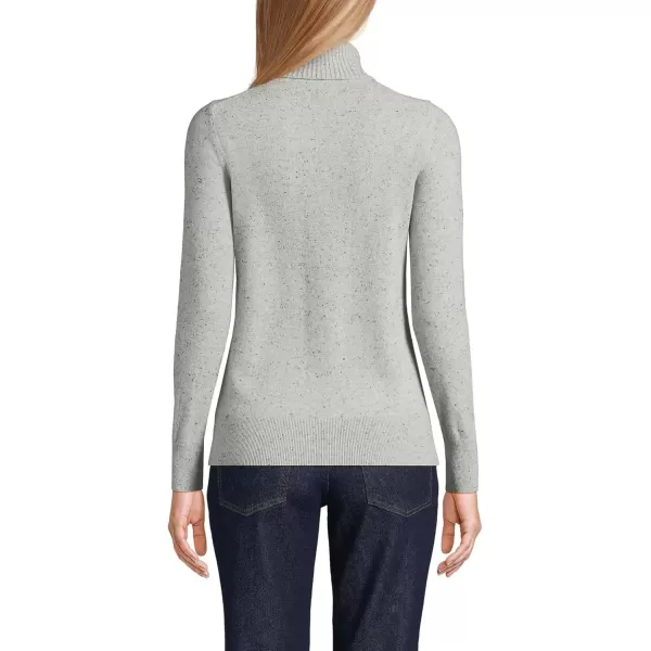 imageLands End Womens Cashmere Turtleneck SweaterGrayBlack Donegal