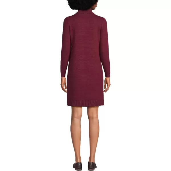 imageLands End Womens Cozy Lofty Quarter Zip Sweater DressRich Burgundy