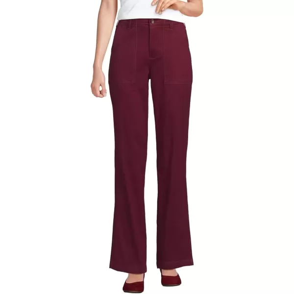 imageLands End Womens High Rise Chino Utility PantsRich Burgundy