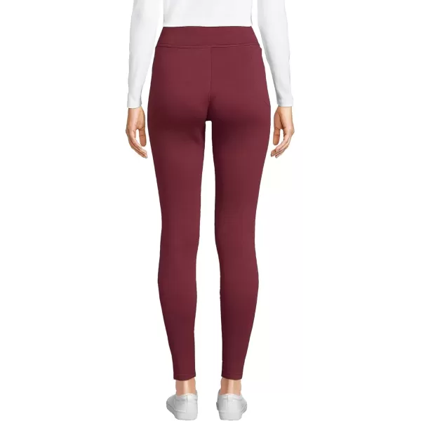 imageLands End Womens High Rise Serious Sweats FleeceLined Pocket LeggingsRich Burgundy