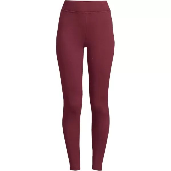 imageLands End Womens High Rise Serious Sweats FleeceLined Pocket LeggingsRich Burgundy