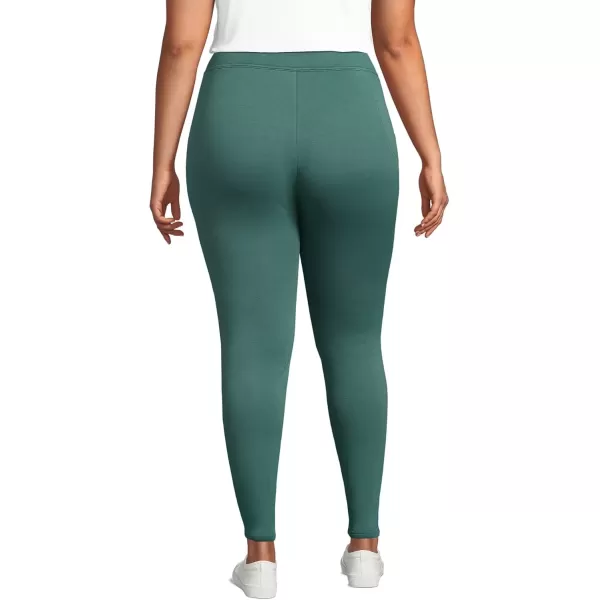 imageLands End Womens High Rise Serious Sweats FleeceLined Pocket LeggingsWashed Evergreen