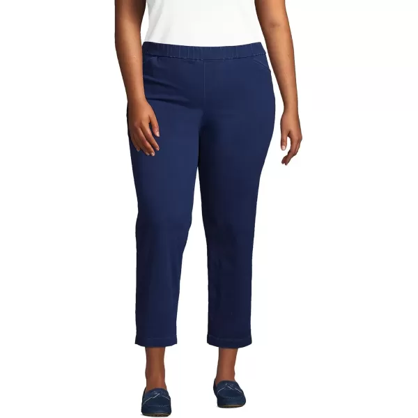 imageLands End Womens Mid Rise Pull On Chino Crop PantsDeep Sea Navy