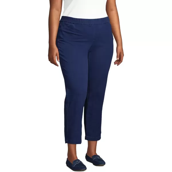 imageLands End Womens Mid Rise Pull On Chino Crop PantsDeep Sea Navy