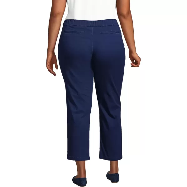 imageLands End Womens Mid Rise Pull On Chino Crop PantsDeep Sea Navy