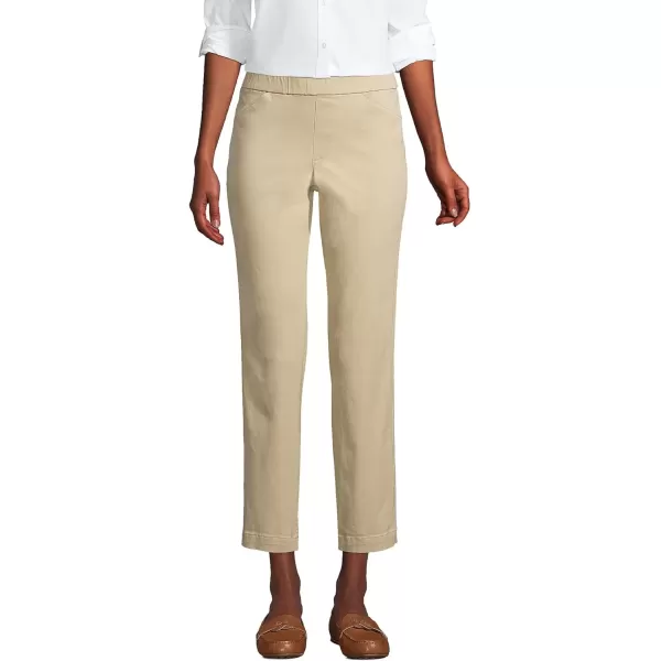 imageLands End Womens Mid Rise Pull On Chino Crop PantsDesert Tan