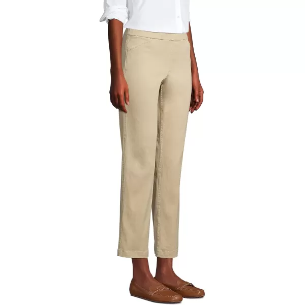 imageLands End Womens Mid Rise Pull On Chino Crop PantsDesert Tan