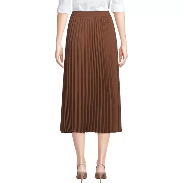 imageLands End Womens Poly Crepe Pleated Midi SkirtAllspice