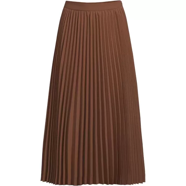 imageLands End Womens Poly Crepe Pleated Midi SkirtAllspice