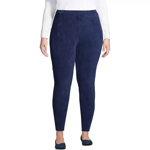 imageLands End Womens Sport Knit High Rise Corduroy LeggingsDeep Sea Navy