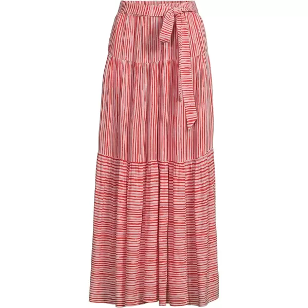 imageLands End Womens Tiered Rayon Maxi SkirtSahara Desert Painted Stripe