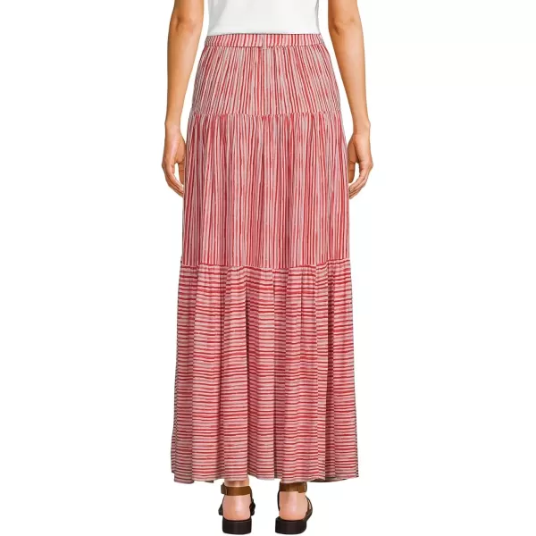 imageLands End Womens Tiered Rayon Maxi SkirtSahara Desert Painted Stripe