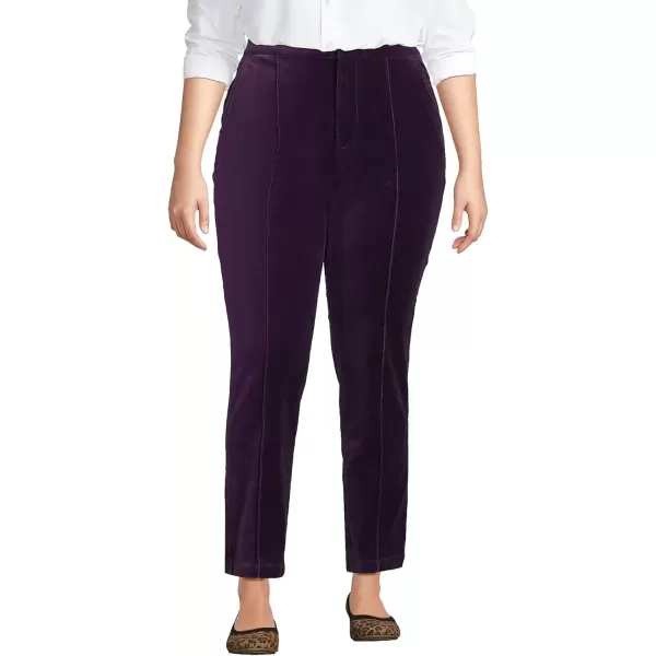 imageLands End Womens Velvet High Rise Pintuck Pencil Ankle PantsBlackberry