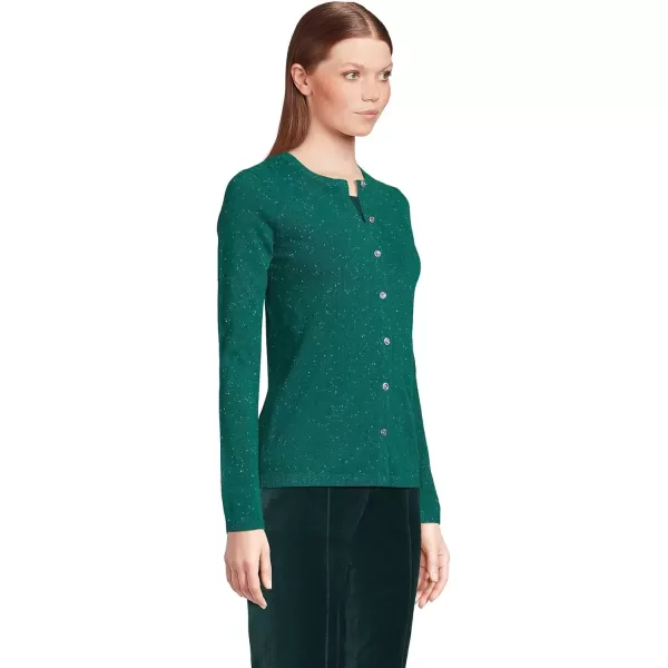 imageLands End Womens Cashmere Cardigan SweaterBright Evergreen Donegal