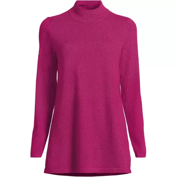 imageLands End Womens Cashmere Mock Neck Swing Tunic SweaterVivid Magenta