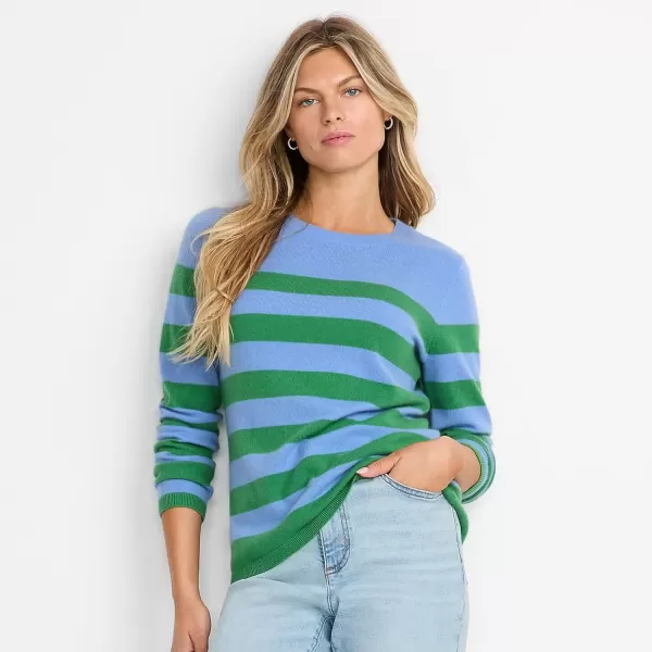 imageLands End Womens Cashmere SweaterDark Cloudy Blue Stripe