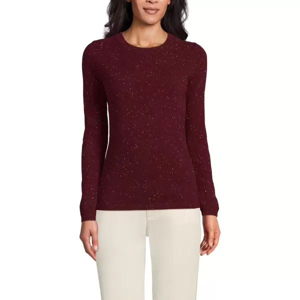 imageLands End Womens Cashmere SweaterRich Burgundy Donegal