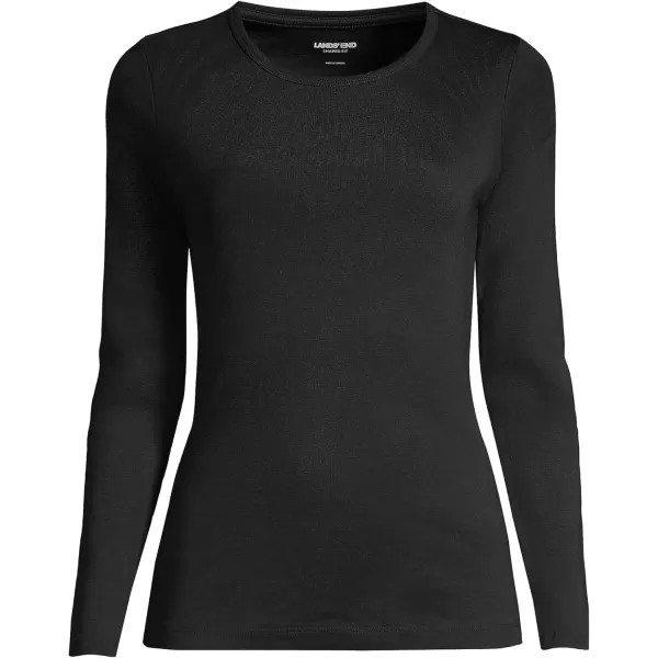 imageLands End Womens Cotton Rib Knit TShirtBlack