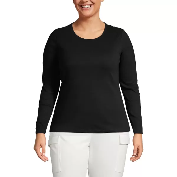 imageLands End Womens Cotton Rib Knit TShirtBlack