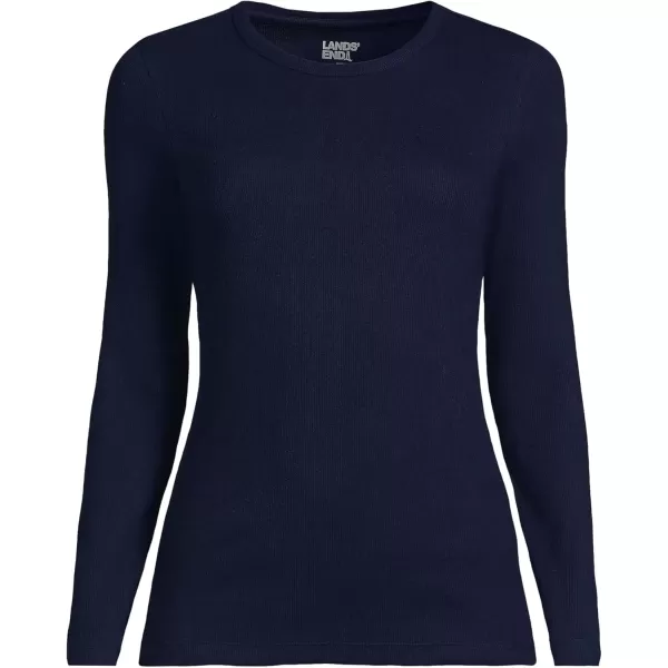 imageLands End Womens Cotton Rib Knit TShirtDeep Sea Navy