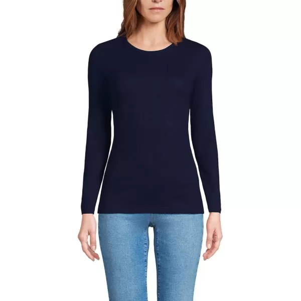 imageLands End Womens Cotton Rib Knit TShirtDeep Sea Navy