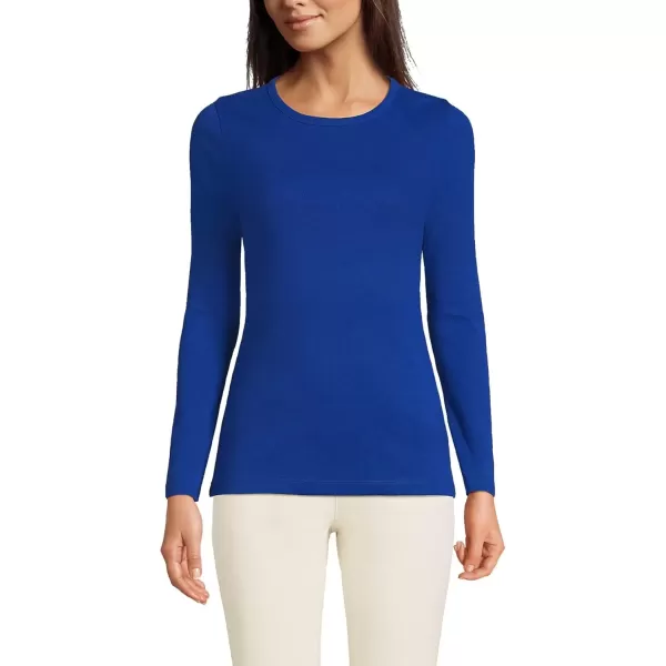 imageLands End Womens Cotton Rib Knit TShirtEvening Cobalt