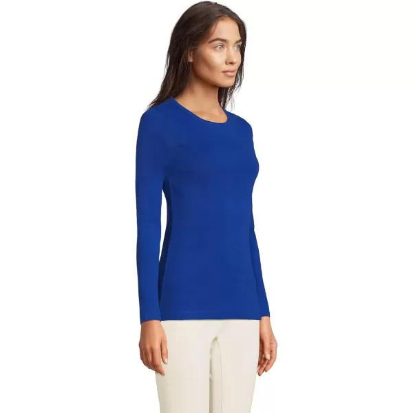 imageLands End Womens Cotton Rib Knit TShirtEvening Cobalt